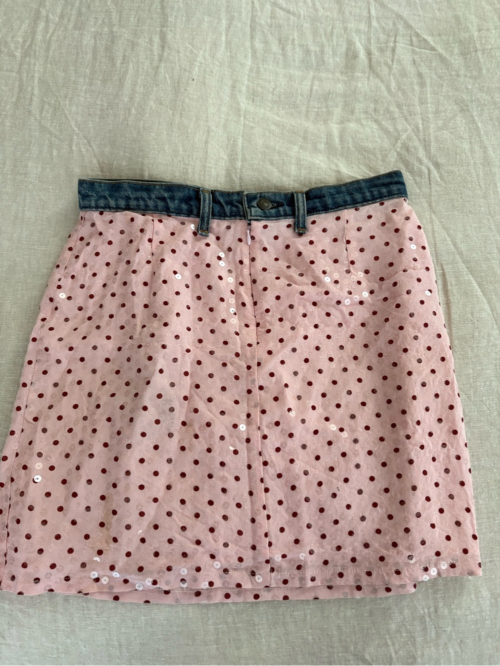 Maxou - Vintage Sequin Denim Trim mini Skit